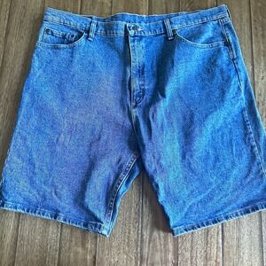 Wrangler Men's Blue Denim Shorts Regular Fit 10" Inseam 5Pocket Button Logo A110